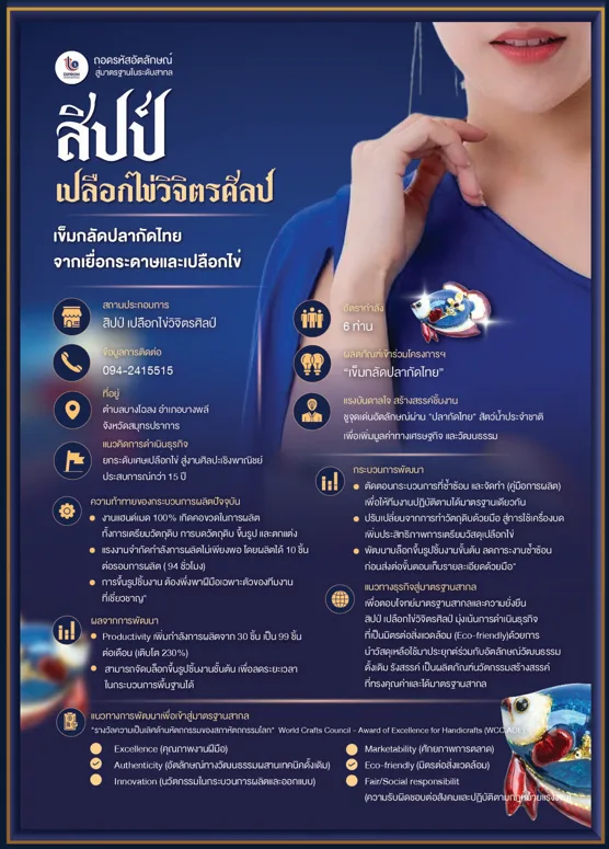 กิจกรรมยกระดับอุตสาหกรรมชุมชนด้วยมาตรฐานการผลิต/ผลิตภัณฑ์  WCC.AOE